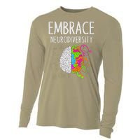 Teacher April Autism Awareness Embrace Neurodiversity Brain Cooling Performance Long Sleeve Crew