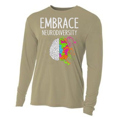 Teacher April Autism Awareness Embrace Neurodiversity Brain Cooling Performance Long Sleeve Crew