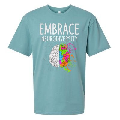 Teacher April Autism Awareness Embrace Neurodiversity Brain Sueded Cloud Jersey T-Shirt