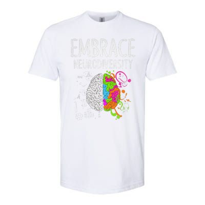 Teacher April Autism Awareness Embrace Neurodiversity Brain Softstyle CVC T-Shirt