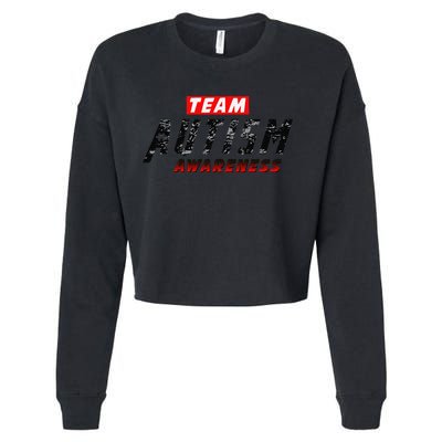 Team Autism Awareness Superhero Cropped Pullover Crew