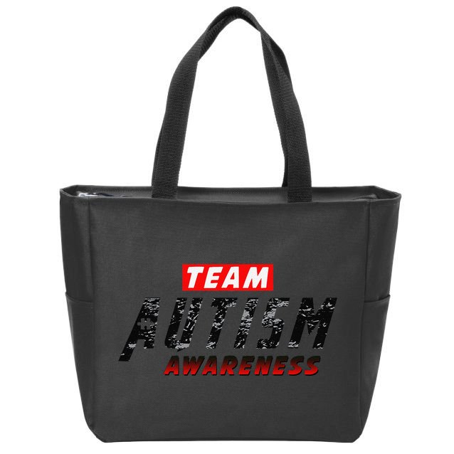 Team Autism Awareness Superhero Zip Tote Bag