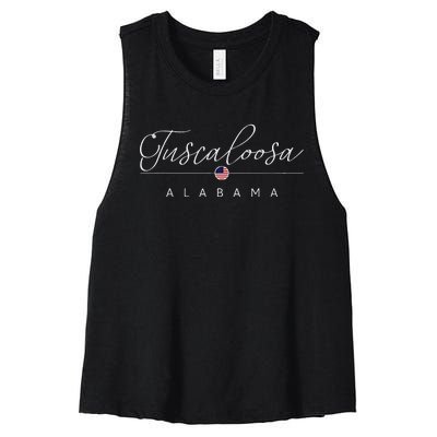 Tuscaloosa Alabama Al On Tuscaloosa Women's Racerback Cropped Tank