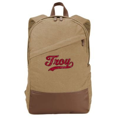 Troy Alabama Al Vintage Athletic Cotton Canvas Backpack