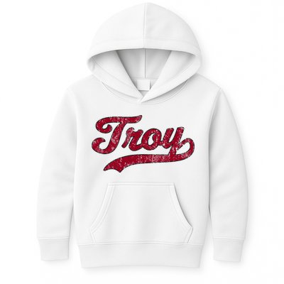 Troy Alabama Al Vintage Athletic Kids Hoodie