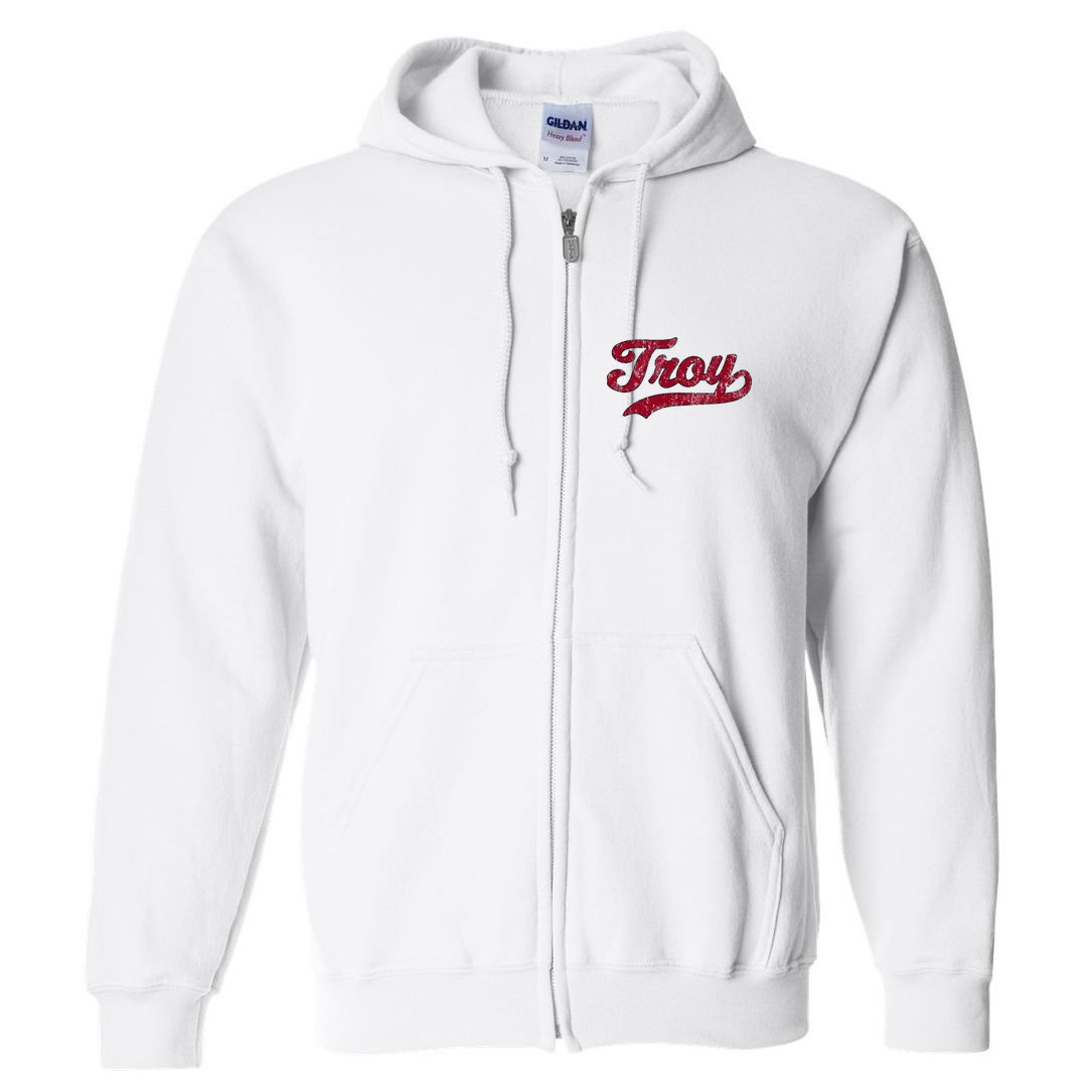 Troy Alabama Al Vintage Athletic Full Zip Hoodie