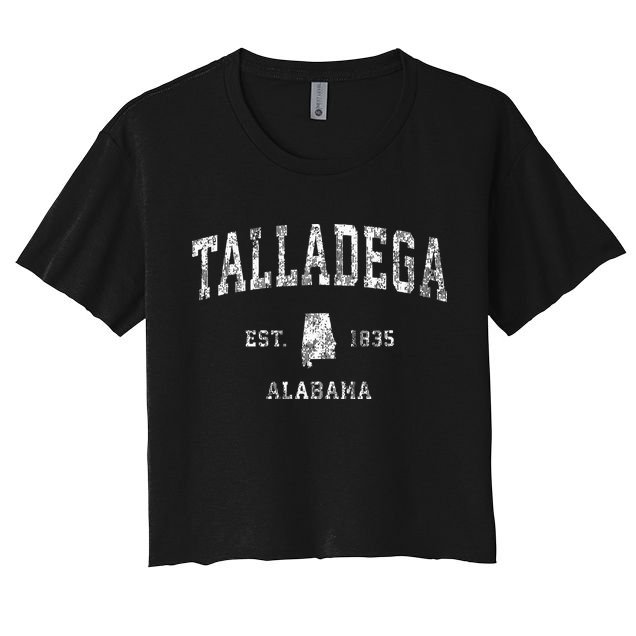 Talladega Alabama Al Vintage Athletic Sports Design Crop Top