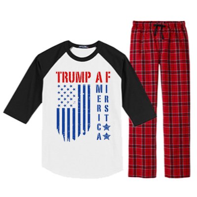 Trump Af America First Ultra Maga Design Raglan Sleeve Pajama Set