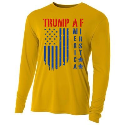 Trump Af America First Ultra Maga Design Cooling Performance Long Sleeve Crew