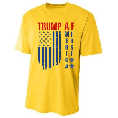 Trump Af America First Ultra Maga Design Performance Sprint T-Shirt