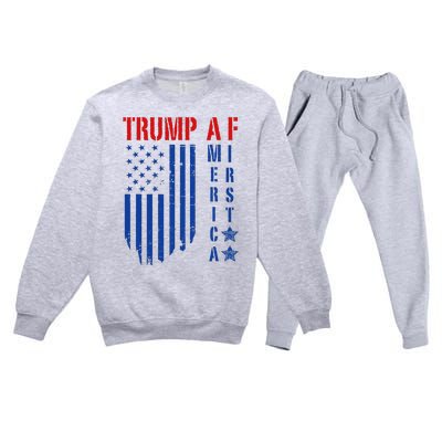 Trump Af America First Ultra Maga Design Premium Crewneck Sweatsuit Set