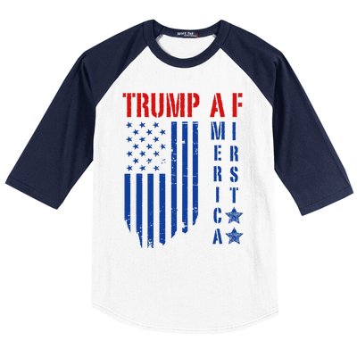 Trump Af America First Ultra Maga Design Baseball Sleeve Shirt