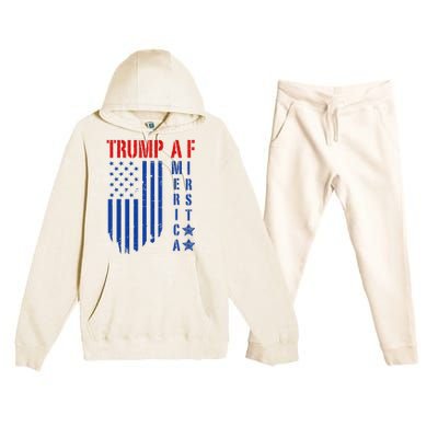 Trump Af America First Ultra Maga Design Premium Hooded Sweatsuit Set