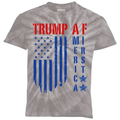 Trump Af America First Ultra Maga Design Kids Tie-Dye T-Shirt