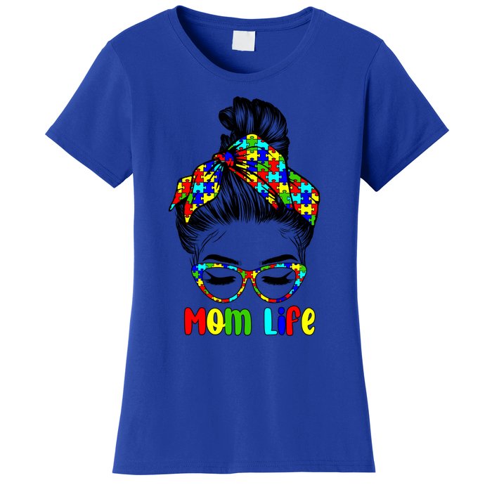 Th Autistic Autism Awareness Mom Life Gift Mom Funny Gift Women's T-Shirt