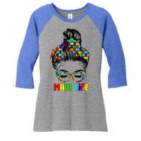 Th Autistic Autism Awareness Mom Life Gift Mom Funny Gift Women's Tri-Blend 3/4-Sleeve Raglan Shirt