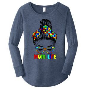 Th Autistic Autism Awareness Mom Life Gift Mom Funny Gift Women's Perfect Tri Tunic Long Sleeve Shirt