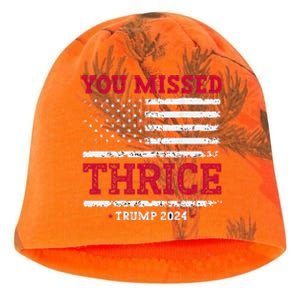 Trump Assassination Attempt Trump 2024 You Missed Thrice Kati - Camo Knit Beanie