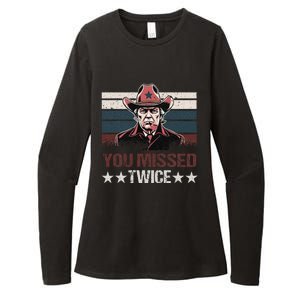 Trump Assassination Attempt Trump 2024 You Missed Twice Womens CVC Long Sleeve Shirt