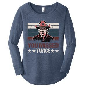 Trump Assassination Attempt Trump 2024 You Missed Twice Women's Perfect Tri Tunic Long Sleeve Shirt