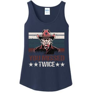 Trump Assassination Attempt Trump 2024 You Missed Twice Ladies Essential Tank