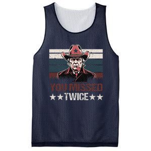 Trump Assassination Attempt Trump 2024 You Missed Twice Mesh Reversible Basketball Jersey Tank