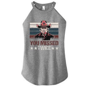 Trump Assassination Attempt Trump 2024 You Missed Twice Women's Perfect Tri Rocker Tank