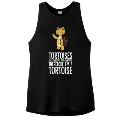 Tortoises Are Awesome. IM Awesome Therefore IM A Tortoise Ladies PosiCharge Tri-Blend Wicking Tank