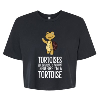 Tortoises Are Awesome. IM Awesome Therefore IM A Tortoise Bella+Canvas Jersey Crop Tee