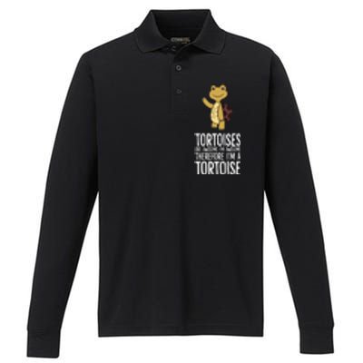 Tortoises Are Awesome. IM Awesome Therefore IM A Tortoise Performance Long Sleeve Polo