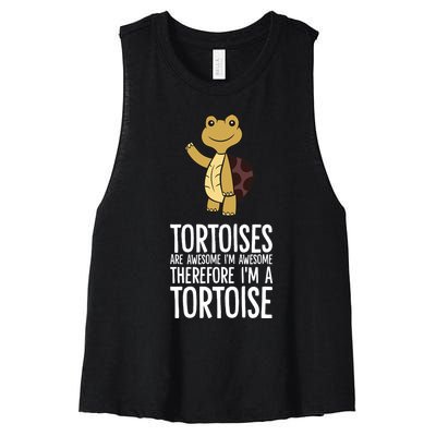 Tortoises Are Awesome. IM Awesome Therefore IM A Tortoise Women's Racerback Cropped Tank