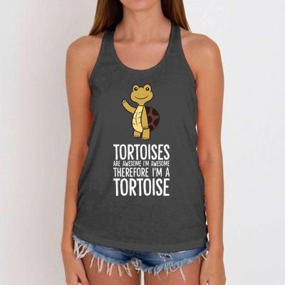 Tortoises Are Awesome. IM Awesome Therefore IM A Tortoise Women's Knotted Racerback Tank