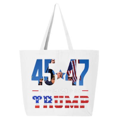 Trump Assassination Attempt Photo 45 47 Trump 2024 Usa Flag 25L Jumbo Tote