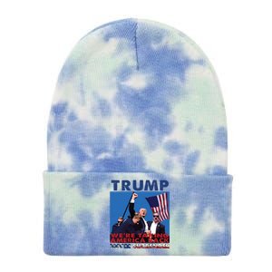 Trump Assassination Arrest This 2024 Trump Middle Fingers Trump Shooting Tie Dye 12in Knit Beanie