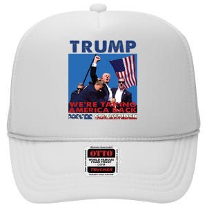 Trump Assassination Arrest This 2024 Trump Middle Fingers Trump Shooting High Crown Mesh Back Trucker Hat