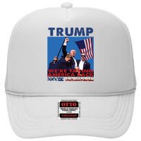 Trump Assassination Arrest This 2024 Trump Middle Fingers Trump Shooting High Crown Mesh Back Trucker Hat