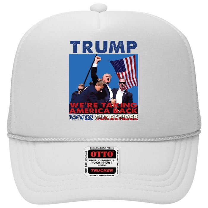 Trump Assassination Arrest This 2024 Trump Middle Fingers Trump Shooting High Crown Mesh Back Trucker Hat