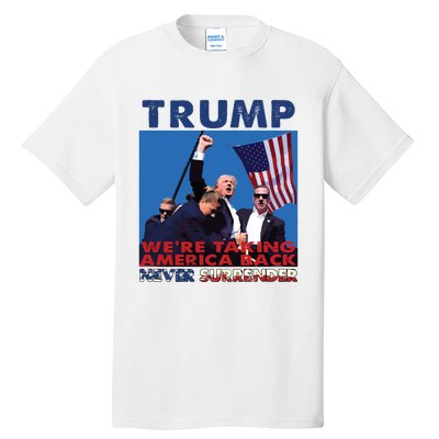 Trump Assassination Arrest This 2024 Trump Middle Fingers Trump Shooting Tall T-Shirt