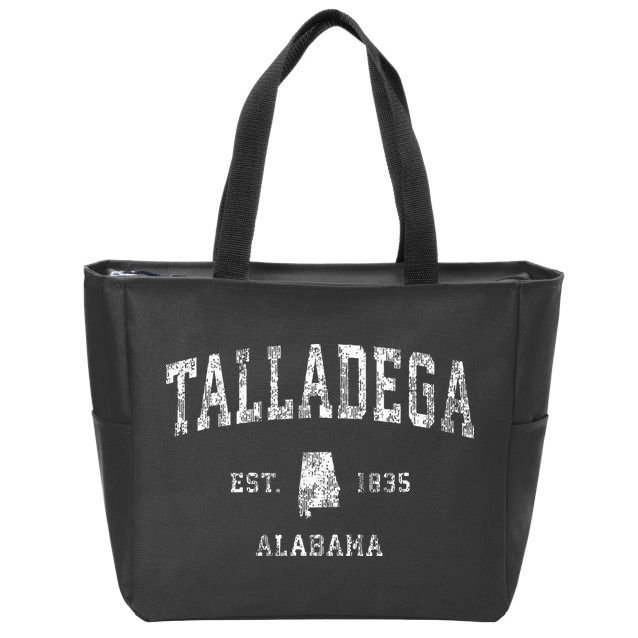 Talladega Alabama Al Vintage Athletic Sports Design Zip Tote Bag