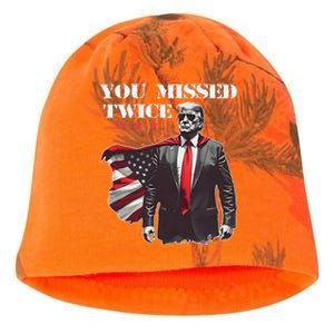 Trump Assassination Attempt Trump 2024 You Missed Twice Kati - Camo Knit Beanie