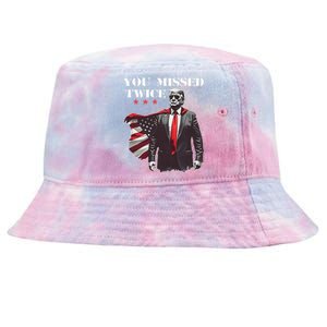 Trump Assassination Attempt Trump 2024 You Missed Twice Tie-Dyed Bucket Hat