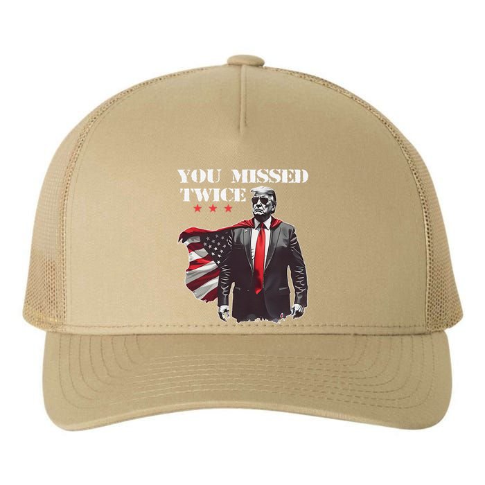 Trump Assassination Attempt Trump 2024 You Missed Twice Yupoong Adult 5-Panel Trucker Hat