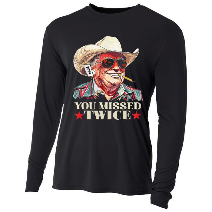 Trump Assassination Attempt Trump 2024 You Missed Twice Cooling Performance Long Sleeve Crew