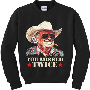 Trump Assassination Attempt Trump 2024 You Missed Twice Kids Sweatshirt