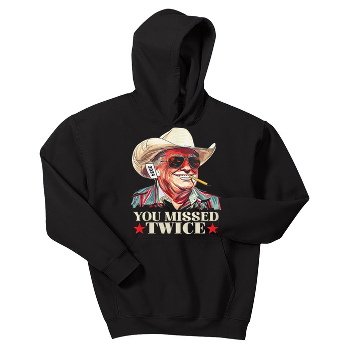 Trump Assassination Attempt Trump 2024 You Missed Twice Kids Hoodie