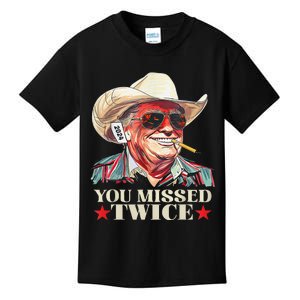 Trump Assassination Attempt Trump 2024 You Missed Twice Kids T-Shirt