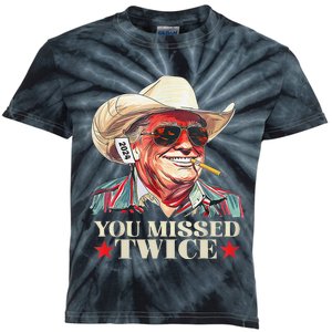 Trump Assassination Attempt Trump 2024 You Missed Twice Kids Tie-Dye T-Shirt