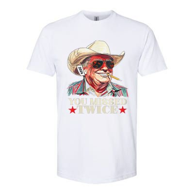 Trump Assassination Attempt Trump 2024 You Missed Twice Softstyle CVC T-Shirt