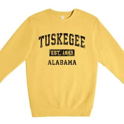 Tuskegee Alabama Al Vintage Established Sports Design Premium Crewneck Sweatshirt