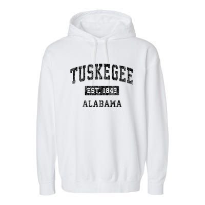 Tuskegee Alabama Al Vintage Established Sports Design Garment-Dyed Fleece Hoodie